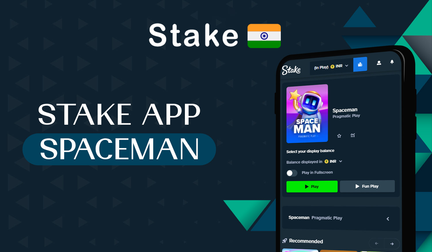 Stake mobile app for playing Spaceman